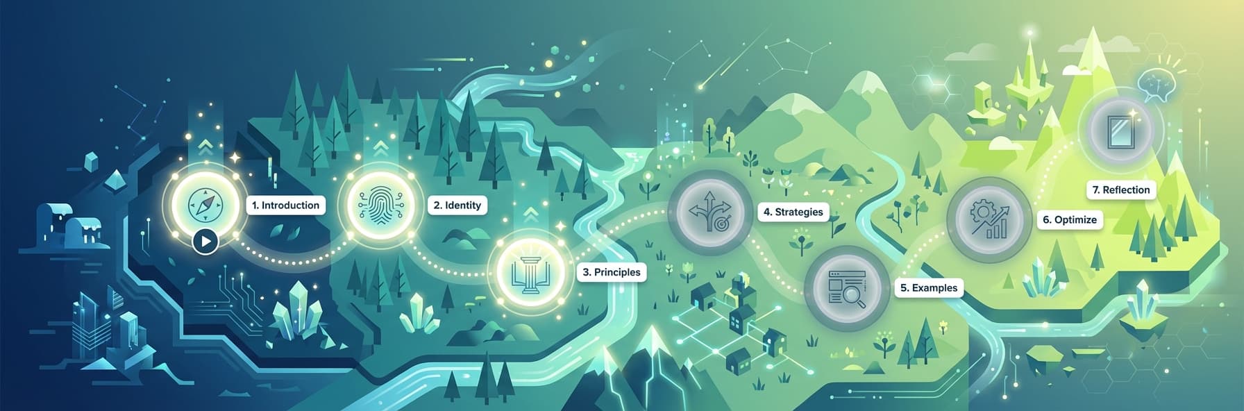 A winding path from beginner to expert — each milestone represents a lesson